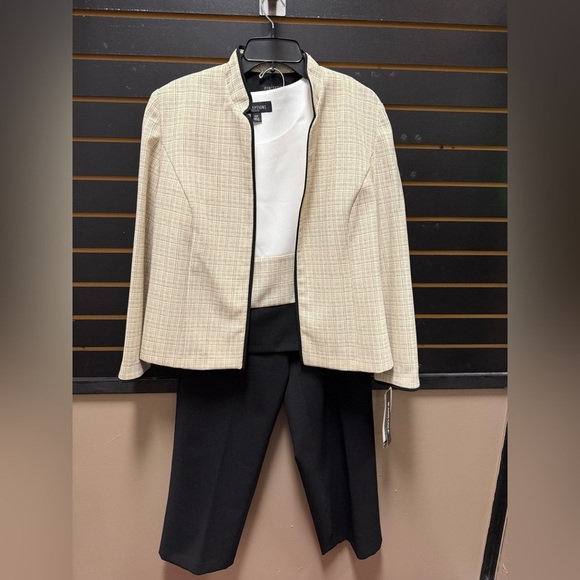 Perceptions Petite 3-Piece Pant Suit – Jacket 14P / Pants 12P – NWT – $80 Retail - Picture 1 of 7